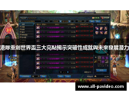 港隊重劍世界盃三大亮點揭示突破性成就與未來發展潜力 港隊重劍世界盃三大亮點揭示突破性成就與未來發展潜力