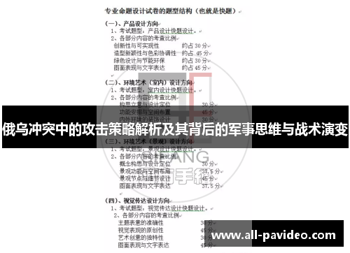 俄乌冲突中的攻击策略解析及其背后的军事思维与战术演变 俄乌冲突中的攻击策略解析及其背后的军事思维与战术演变