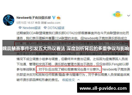 魏震禁赛事件引发五大热议看法 深度剖析背后的多重争议与影响